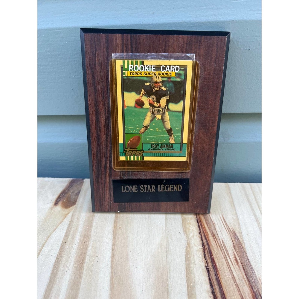 Topps Troy Aikman card in plaque